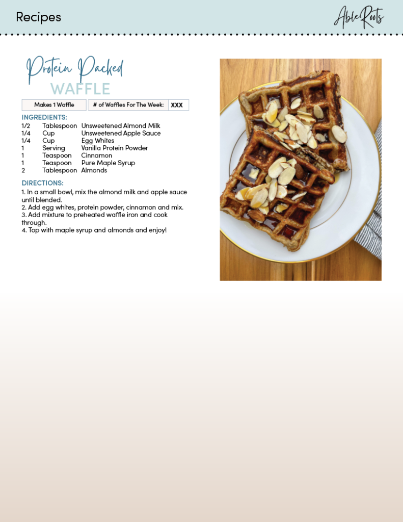 Able Roots Nutrition Plan - Protein Packed Waffles